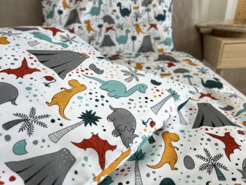 Dětské povlečení bavlna dinosauři sopka