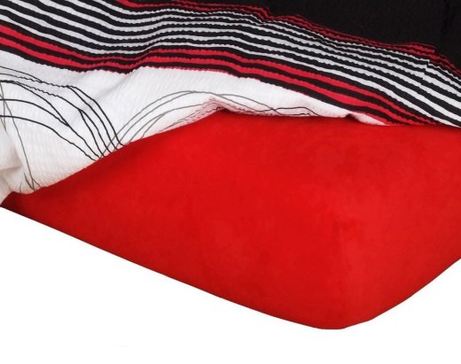 Jersey prostěradlo červená - Rozměry: 60x120/10 cm postýlka