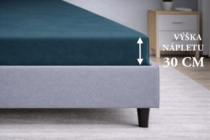 Prostěradlo Mako-Jersey s lycrou Petrolej - Rozměry: 90x200 cm jednolůžko
