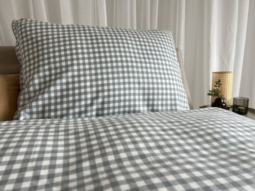 Flanelové povlečení kostička šalvěj - Rozměry: 140x200 + 70x90 cm (standard)