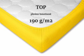 Jersey prostěradlo tmavě žlutá