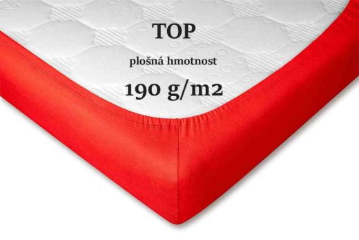 Jersey prostěradlo červená - Rozměry: 60x120/10 cm postýlka