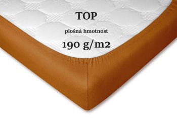 Jersey prostěradlo karamel