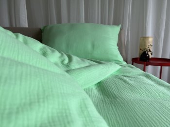 Dětské mušelínové povlečení limetka bio bavlna