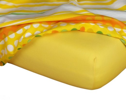 Jersey prostěradlo tmavě žlutá - Rozměry: 60x120/10 cm postýlka
