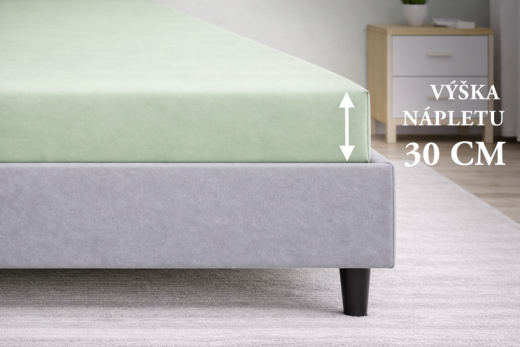 Prostěradlo Mako-Jersey s lycrou Pistácie - Rozměry: 90x200 cm jednolůžko