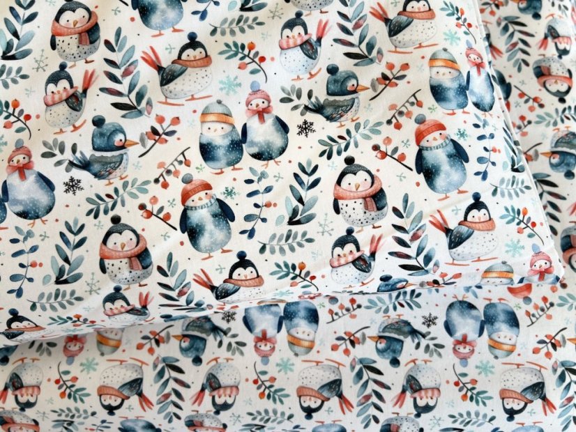 Dětské povlečení bavlna ptáčci modří - Rozměry: 90x130 + 40x60 cm