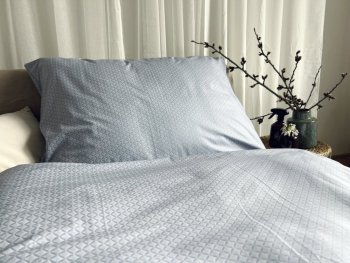 Bavlněné povlečení ornamenty modro-šedé
