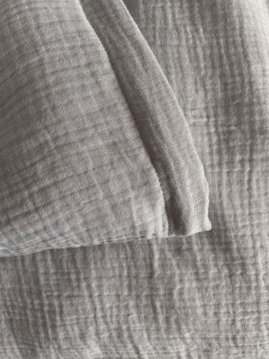 Mušelínové povlečení světle šedá bio bavlna - Rozměry: 140x200 + 70x90 cm (standard)