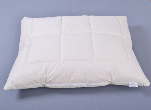 Prošívaný kombinovaný polštář z ovčí vlny StříbroAktiv smetanová - Rozměry: 70x90 cm s vnitřním polštářem