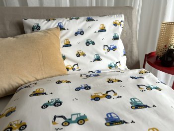 Dětské povlečení bavlněný popelín bagři