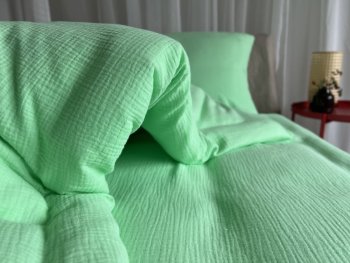 Dětské mušelínové povlečení limetka bio bavlna