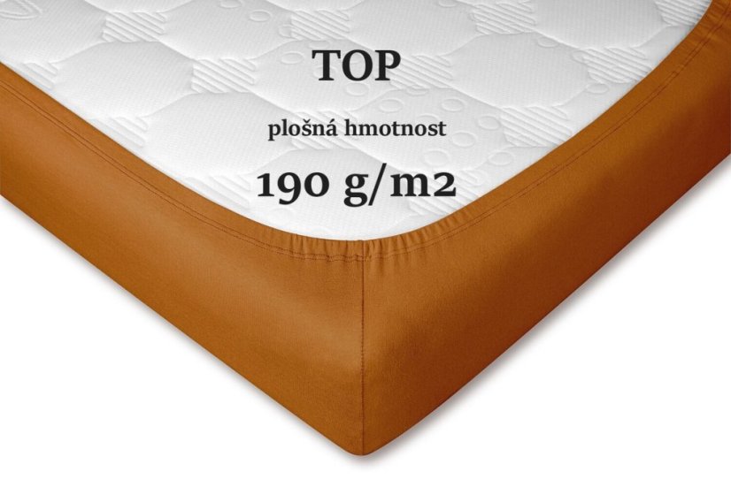 Jersey prostěradlo karamel - Rozměry: 60x120/10 cm postýlka