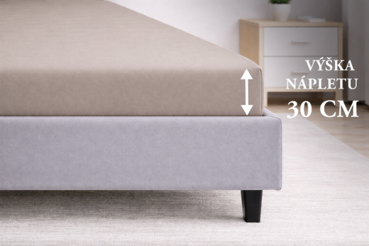 Prostěradlo Mako-Jersey s lycrou Latté - Rozměry: 90x200 cm jednolůžko