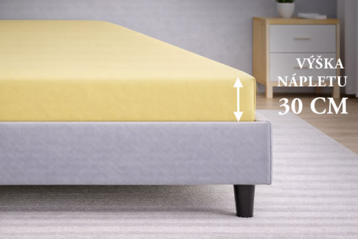 Prostěradlo Mako-Jersey s lycrou Světle žlutá - Rozměry: 90x200 cm jednolůžko