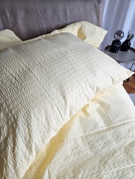 Krepové povlečení jednobarevné světle žluté