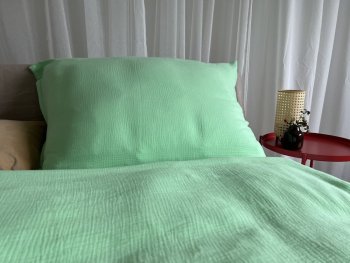 Mušelínové povlečení limetka bio bavlna