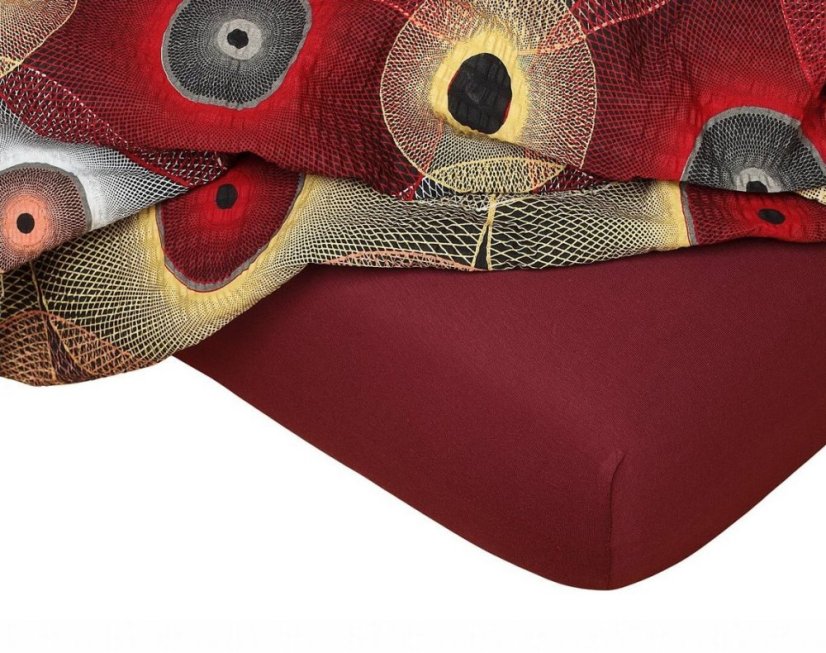 Jersey prostěradlo bordó - Rozměry: 60x120/10 cm postýlka