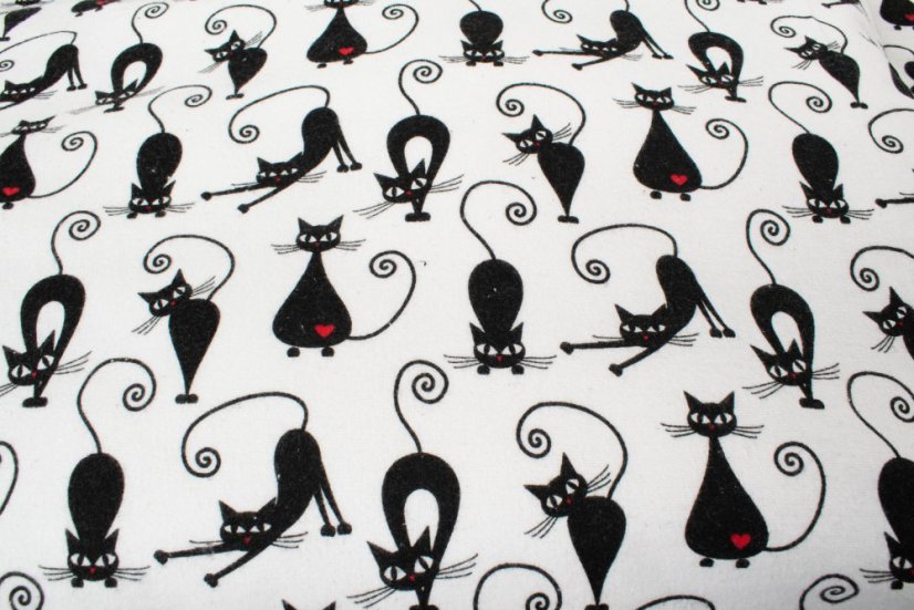 Dětské povlečení flanel kočky - Rozměry: 90x130 + 40x60 cm