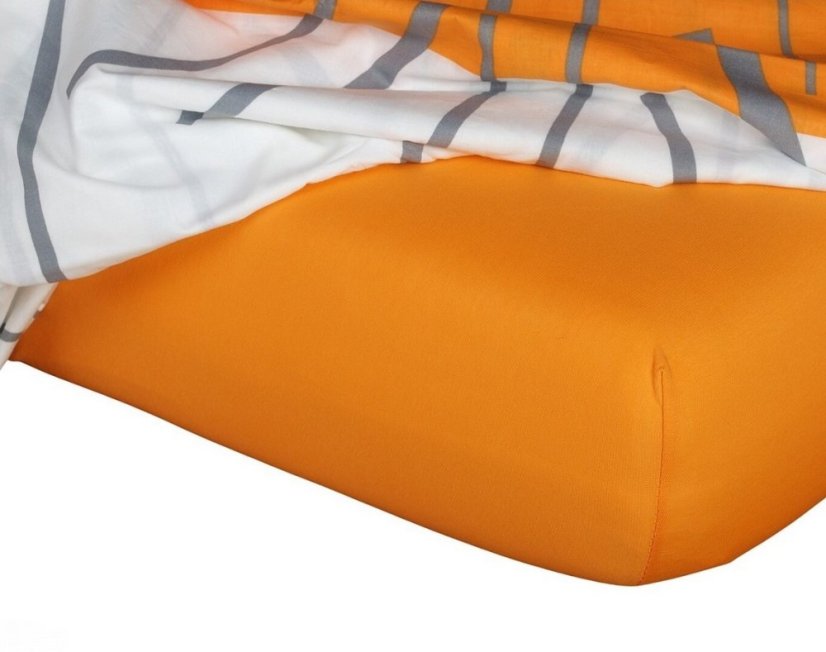 Jersey prostěradlo pomeranč - Rozměry: 60x120/10 cm postýlka