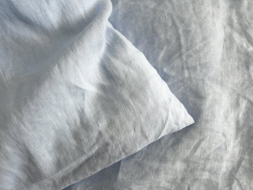 Lněné povlečení v barvě SVĚTLE MODRÁ - Rozměry: 140x200 + 70x90 cm (standard)