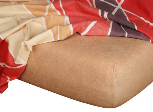 Froté prostěradlo světle hnědá - Rozměry: 60x120/10 cm postýlka